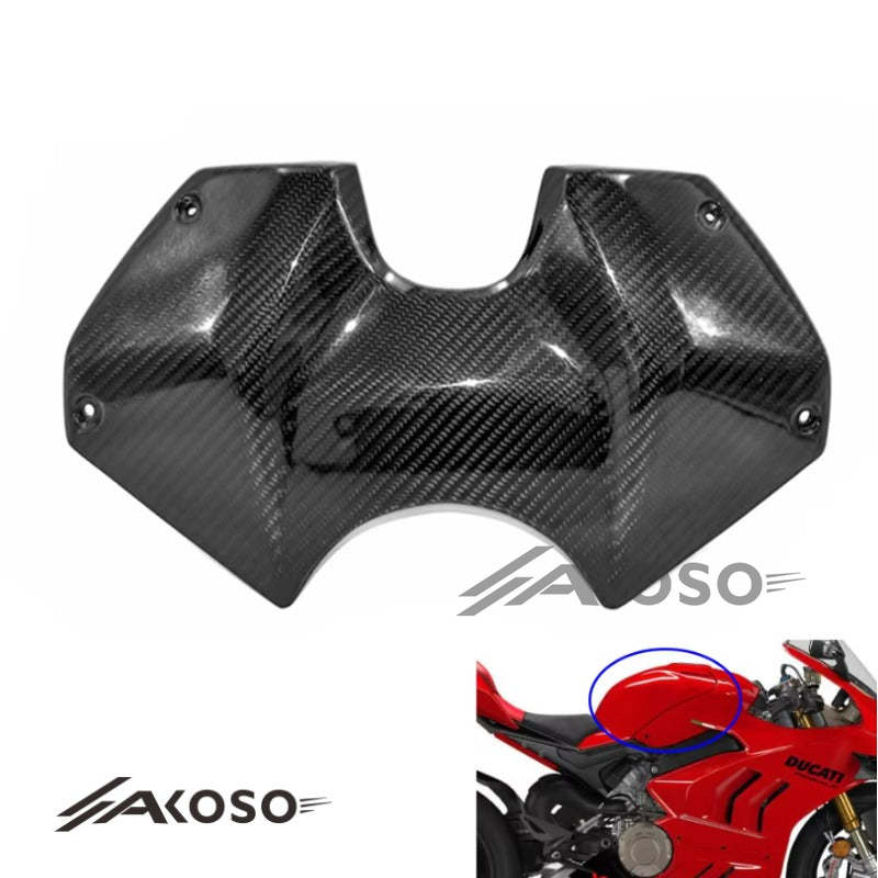 AKOSO 2018+ Ducati Panigale Streetfight V4 V4S V4R Carbon Fiber Fuel Tank Cap