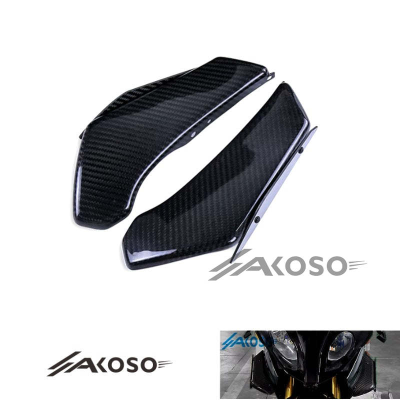 AKOSO 2015-2018 BMW S1000RR Carbon Fiber Motorcycle Front Side Winglet Wings Spoiler Fairing Cowl