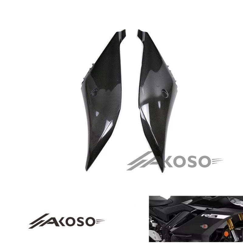 AKOSO 2022-2024 Yamaha R3 Carbon Fiber Side Panels Front Tank Side Fairing Modified Accessories