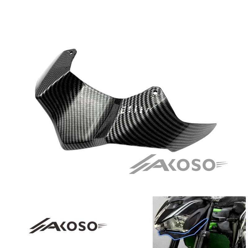 AKOSO 2017-2019 Kawasaki Z900 Carbon Fiber Motorcycle Front Beak Nose Cone Extension Fairing