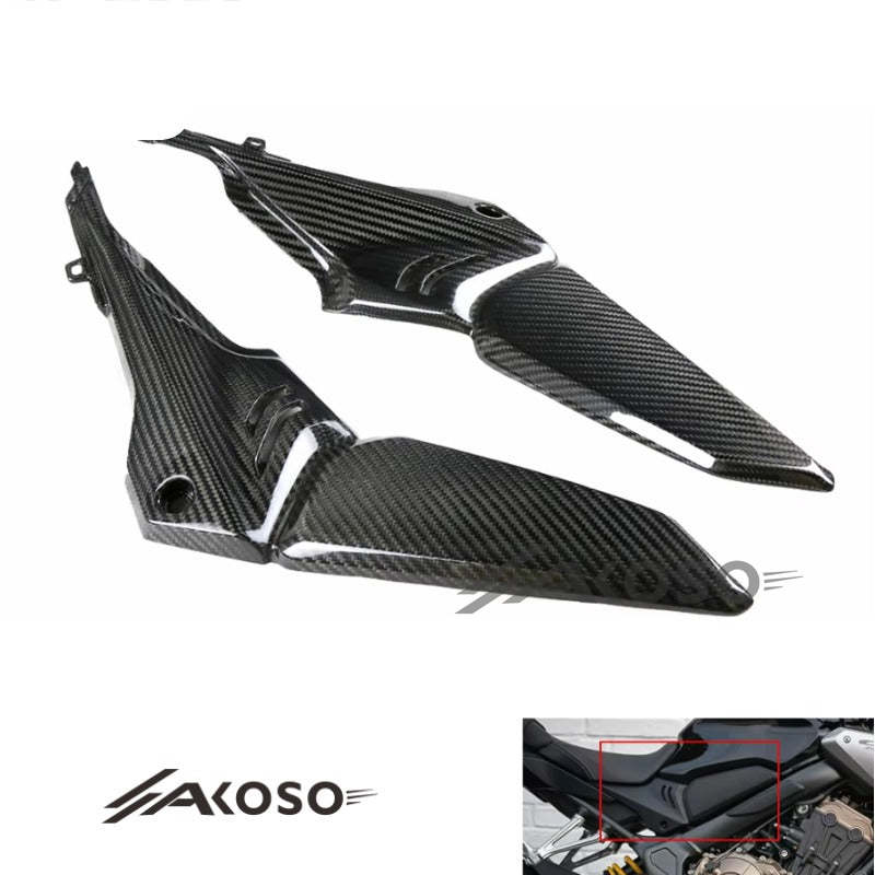 AKOSO 2014-2018 Honda CB650F CBR650F Carbon Fiber Motorcycle Fuel Tank Side Fairing Seat Side Panels