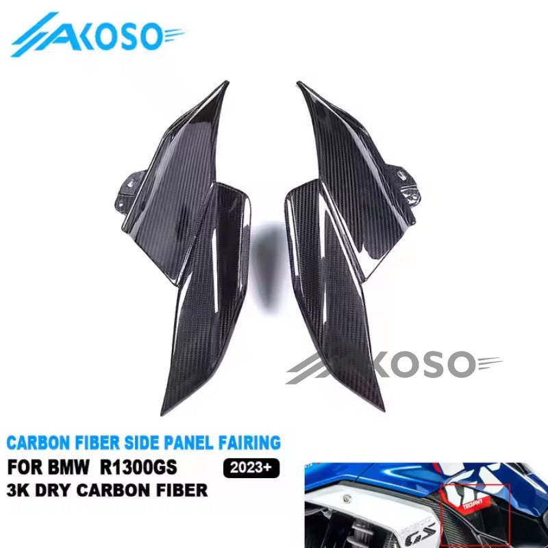 AKOSO 2023 2024 BMW R1300GS Dry Carbon Fiber Motorcycle Front Body Side Panel Fairing