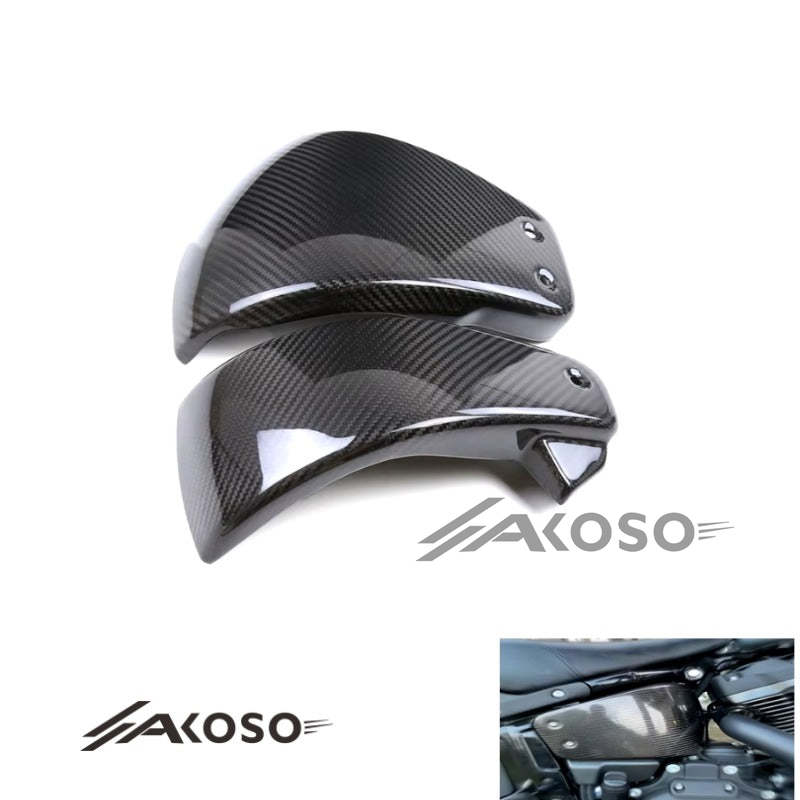 AKOSO 2022-2024 Harley Davidson Softail Low Rider S Carbon Fiber Side Panel Fairings Frame Battery Covers