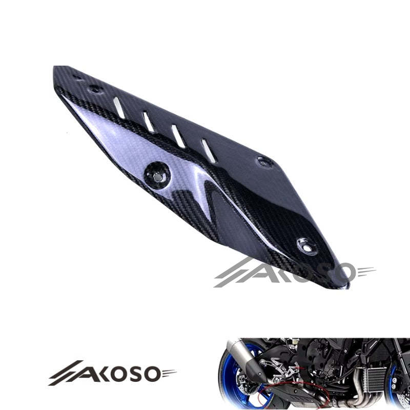 AKOSO 2016-2021 Yamaha MT10 FZ10 Carbon Fiber Exhaust Pipe Heat Shield Guard Cover Fairings