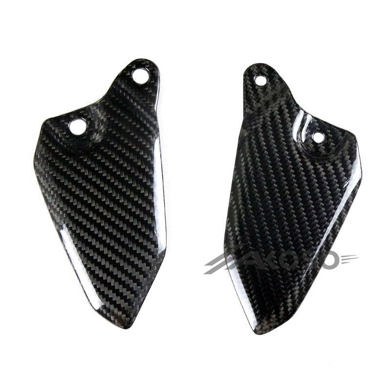 AKOSO 2018-2024 Kawasaki Z900RS Carbon Fiber Motorcycle Rear Footrest Wing Protector Rearset Heel Plate Guards