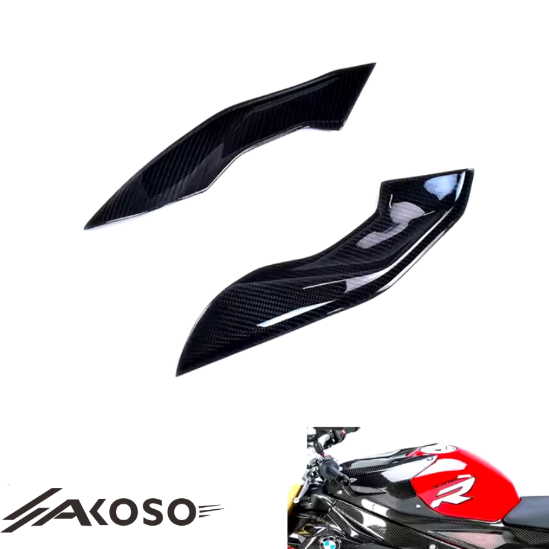 AKOSO 2021-2024 BMW S1000R Motorcycle Carbon Fiber Gas Fuel Tank Small Side Plate Fairing Panel - AKOSO