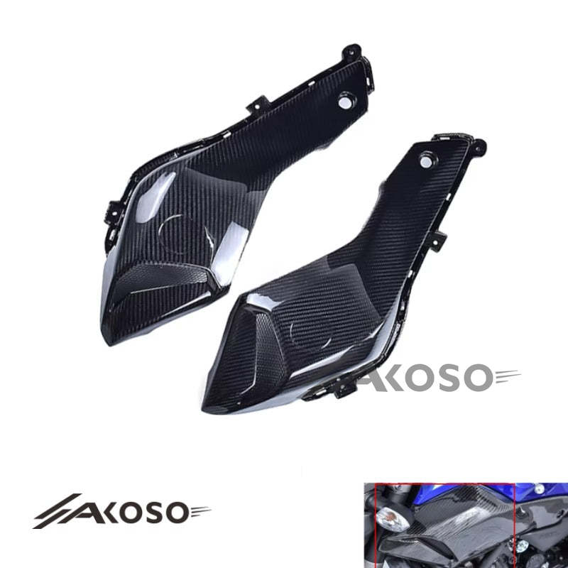 AKOSO Yamaha MT07 MT-07 2014-2017 Carbon Fiber Upper Side Air Intake Panels Protection Covers