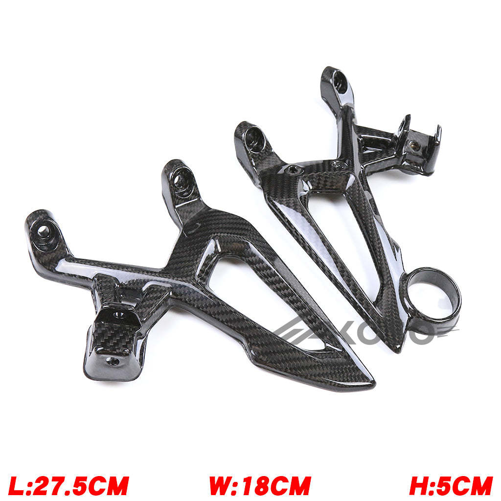 AKOSO 2021-2024 BMW S1000R Carbon Fiber Motorcycle Rear Rearset Adjustable Foot Pegs Heel Guards