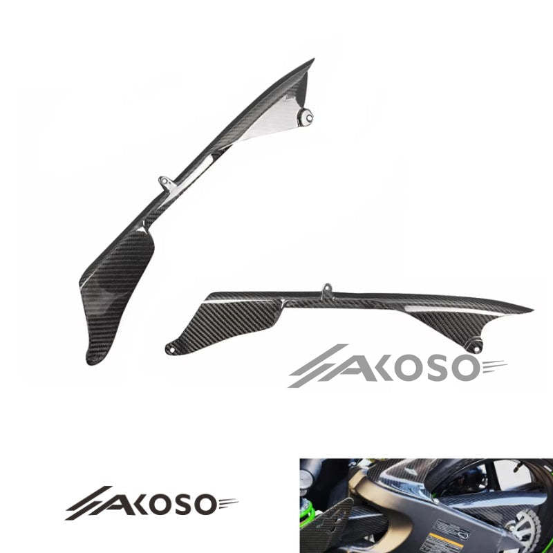 AKOSO 2008-2024 Kawasaki Ninja ZX-6R 636 Carbon Fiber Chain Guard Cover