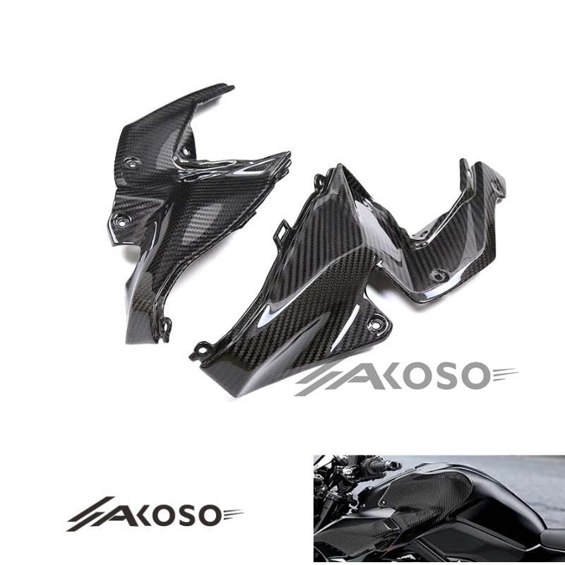 AKOSO 2020-2024 Kawasaki Z900 Carbon Fiber Motorcycle Fuel Tank Front Upper Side Inner Panel Fairing