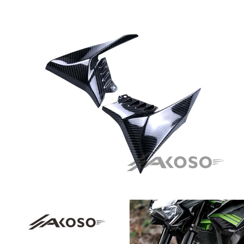 AKOSO 2020-2024 Kawasaki Z900 Carbon Fiber Motorcycle Front Fuel Tank Left Right Side Panels Fairing