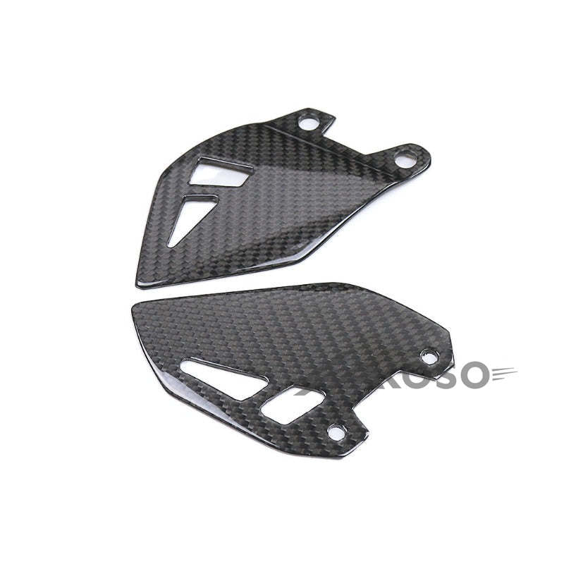 AKOSO 2021-2024 Kawasaki Z H2 Carbon Fiber Motorcycle Rear Footrest Wing Plate Rearset Protector Heel Guards