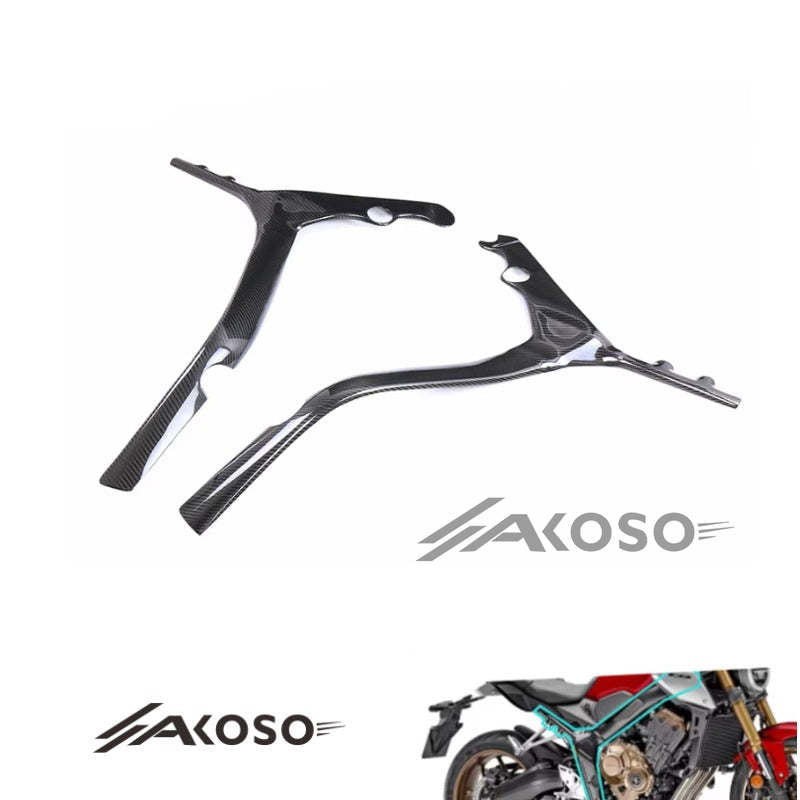 AKOSO 2019+ Honda CB650R CBR650R Carbon Fiber Side Plate Cover Panel Protector Guards Frame Covers