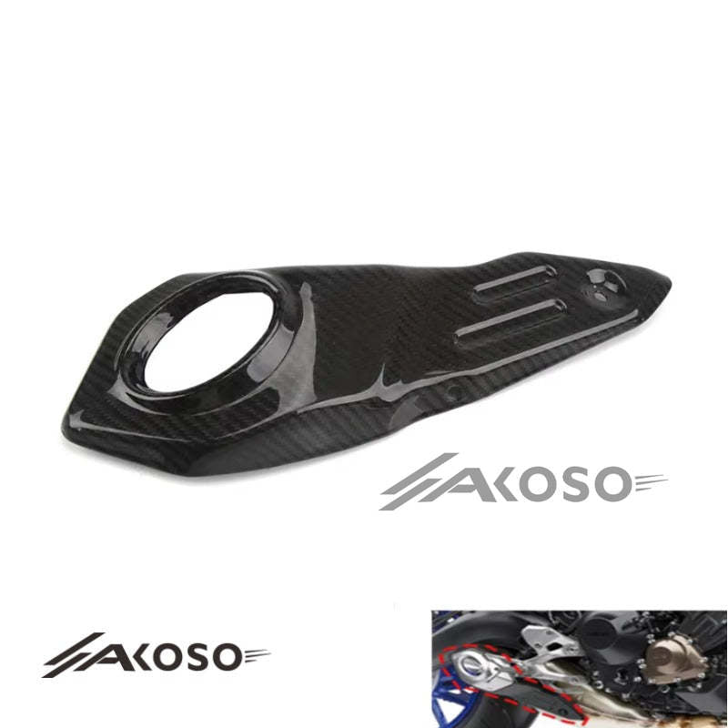 AKOSO MT09 FZ09 2017-2020 YAMAHA Carbon Fiber Exhaust Muffler Pipe Heat Shield Guard Cover Protector Fairing