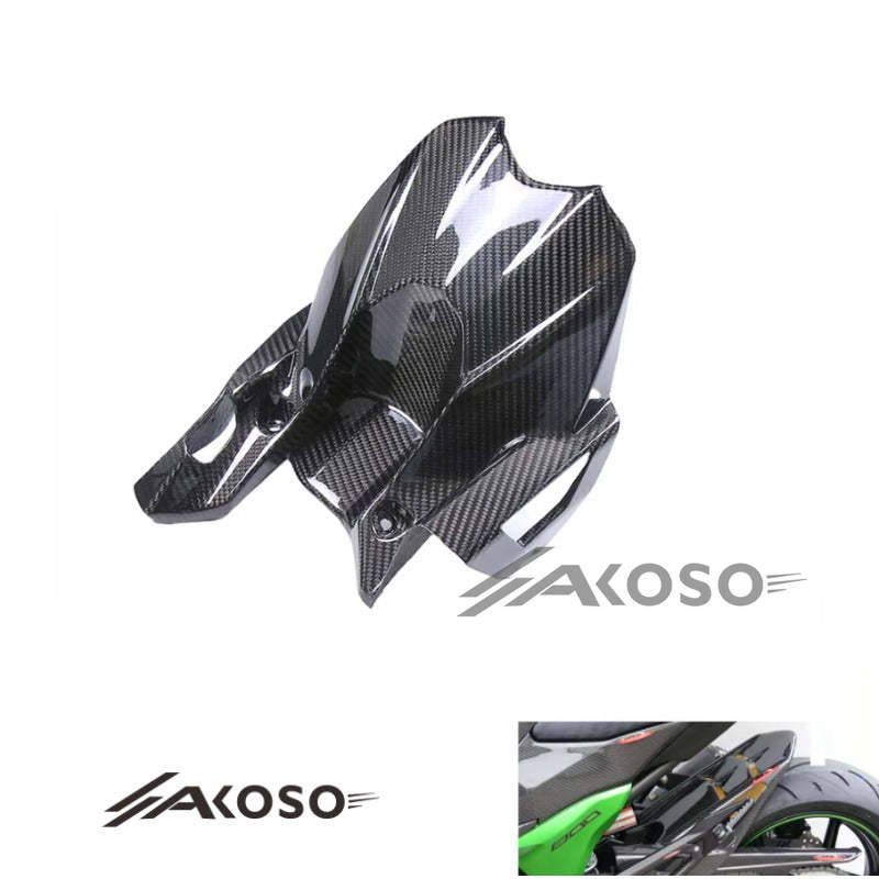 AKOSO 2013-2016 Kawasaki Z800 Carbon Fiber Motorcycle Rear Fender Hugger Mudguard Fairing