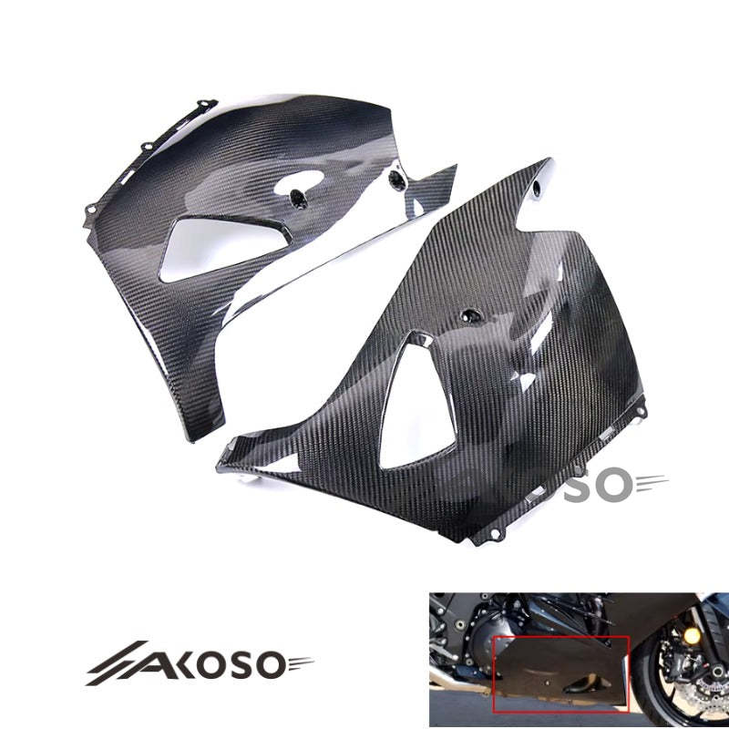 AKOSO 2013-2015 Kawasaki Ninja ZX-14R ZZR1400 Carbon Fiber Motorcycle Lower Bottom Oil Belly Pan Fairing