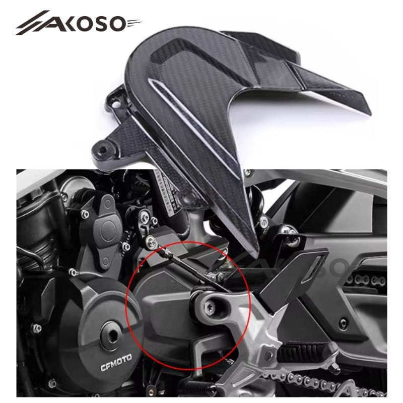 AKOSO CFMOTO 800NK 2023-2024 Carbon Fiber Chain Flywheel Sprocket Cover