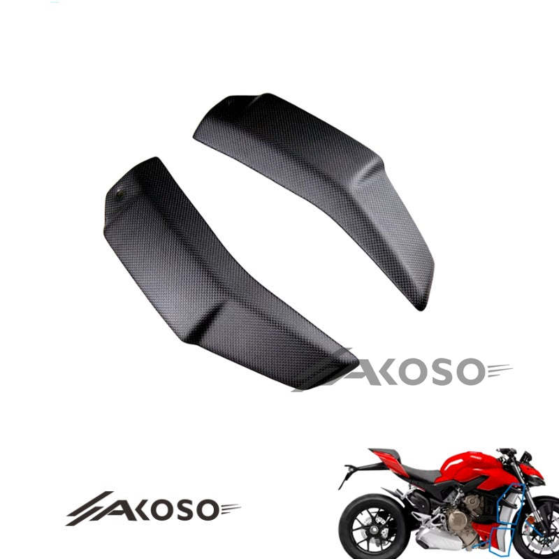 AKOSO 2019-2024 Ducati Streetfighter V4 V4S Carbon Fiber Radiator Guards Fairing Cover