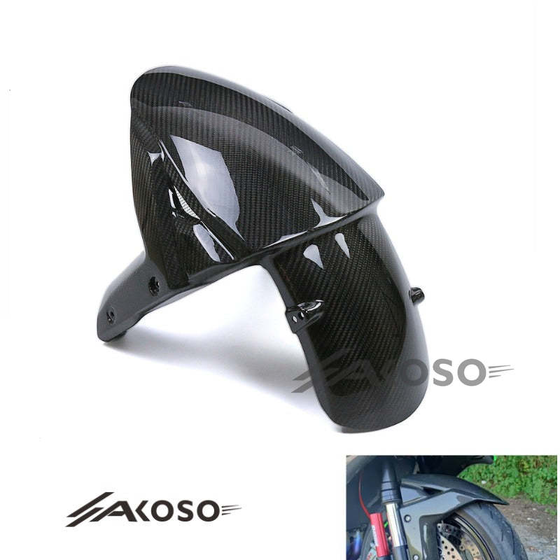 AKOSO 2016-2020 Kawasaki ZX10R ZX-10R Carbon Fiber Front Wheel Fender Hugger Mudguard