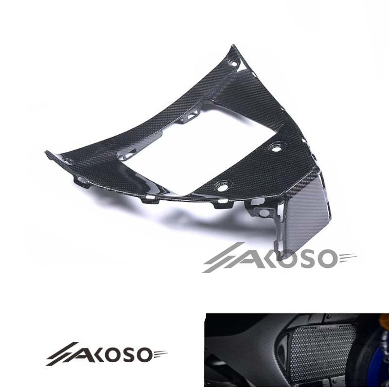 AKOSO 2015-2024 Yamaha R1 R1M Carbon Fiber Motorcycle Radiator Guard V-Panel Protector Fairing Kit