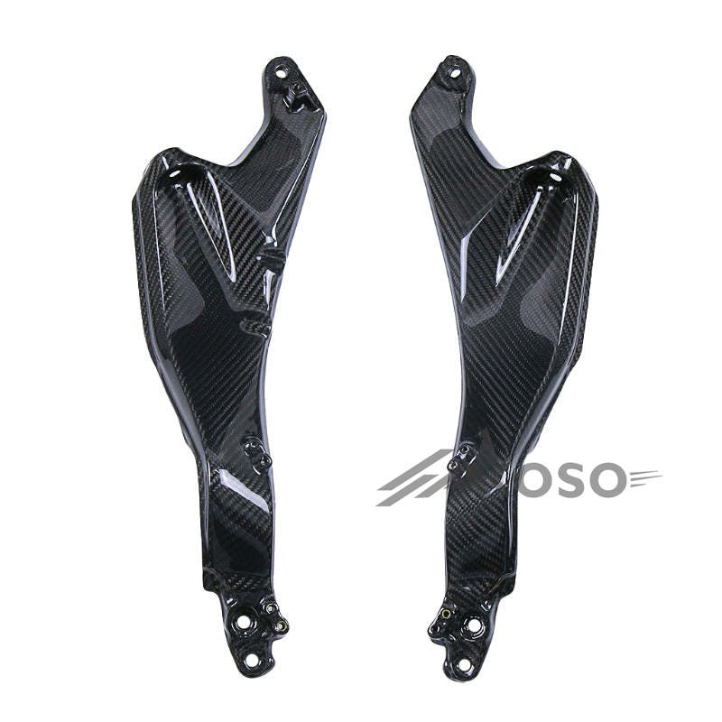 AKOSO 2015-2024 Kawasaki Ninja H2 H2R Carbon Fiber Motorcycle Rear Seat Side Plate Panels Frame Fairings