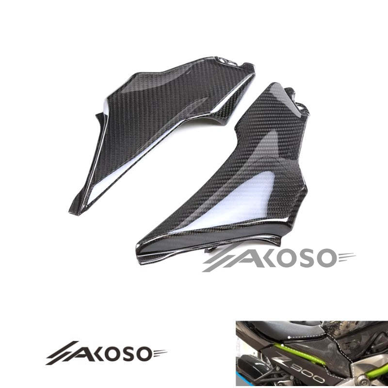 AKOSO 2020-2024 Kawasaki Z900 Carbon Fiber Motorcycle Seat Side Frame Cover Side Panel Fairing