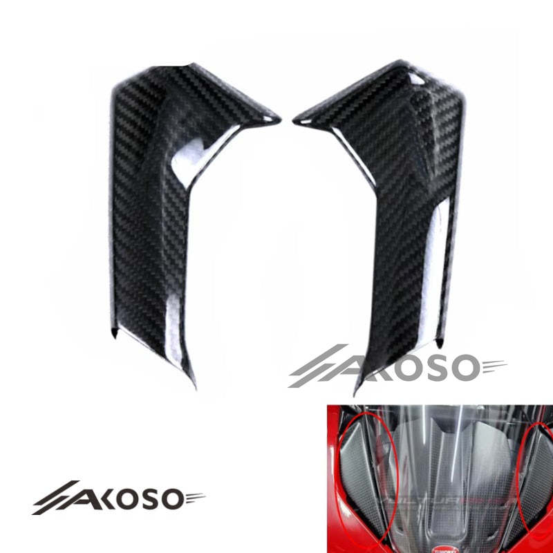 AKOSO Ducati Panigale V4 V4S V4R 2018+ Carbon Fiber Windshield Left Right Side Panel Covers