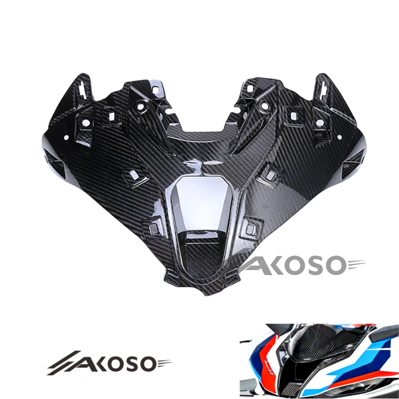 AKOSO 2023-2024 BMW M1000RR Carbon Fiber Motorcycle Front Headlight Nose Cowl Air Intake Cover