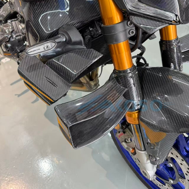 AKOSO 2021-2025 Yamaha MT09 / FZ09 Carbon Fiber Fork‑mounted Winglets Lower Front Aero Wings