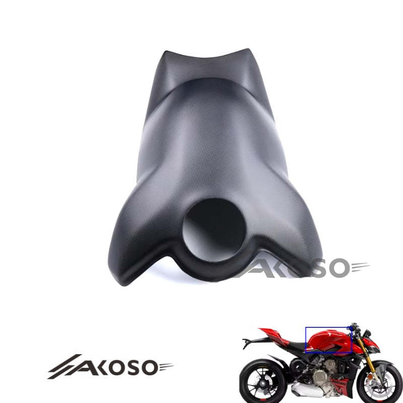 AKOSO 2019+ Ducati Streetfighter V4 Carbon Fiber Fuel Tank Cap Cover Fairing