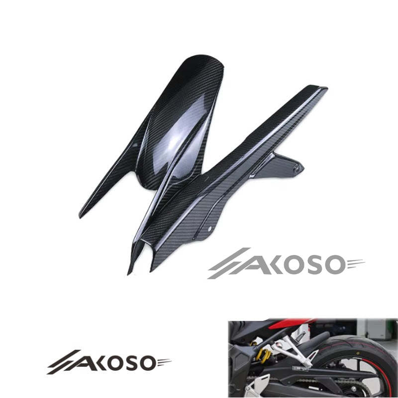 AKOSO 2019+ Honda CB650R CBR650R Carbon Fiber Rear Fender Wheel Hugger Fender Mudguard Splash Guard