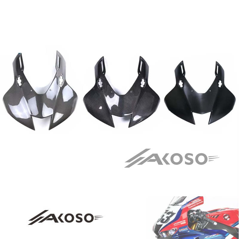 AKOSO 2021-2024 Honda CBR1000RR-R Carbon Fiber Front Nose Upper Headlight Cover Cowl Fairing Motorcycle