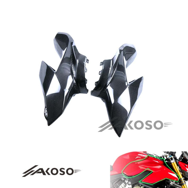 AKOSO 2020-2022 Ducati Streetfighter V4 Carbon Fiber Tank Side Panel Fairing