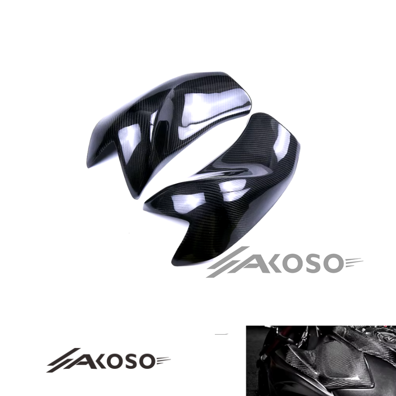 AKOSO 2014-2019 Kawasaki Z1000 Carbon Fiber Motorcycle Upper Fuel Tank Side Panel Cover Fairing