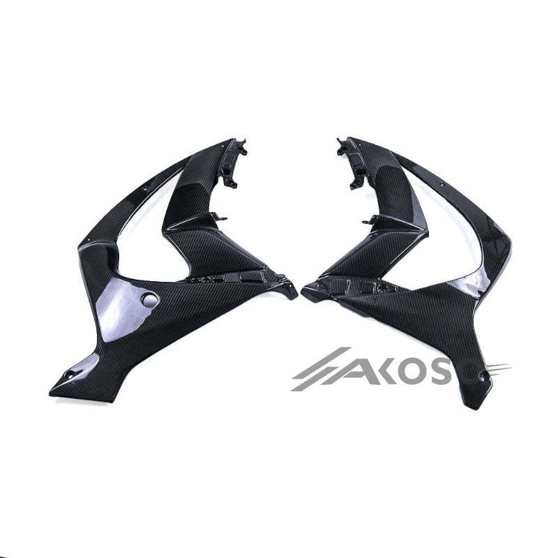 AKOSO 2016-2020 Kawasaki Ninja ZX10R ZX-10R Carbon Fiber Motorcycle Front Upper Side Panels Fairing