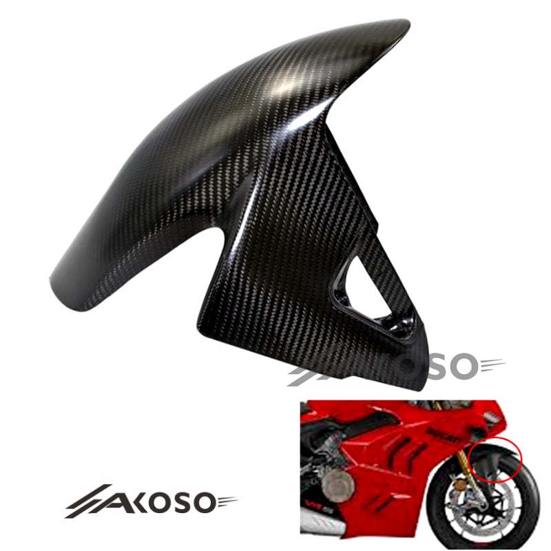 AKOSO 2018+ Ducati Panigale V4 V4S V4R Carbon Fiber Front Mudguard Fender Fairing