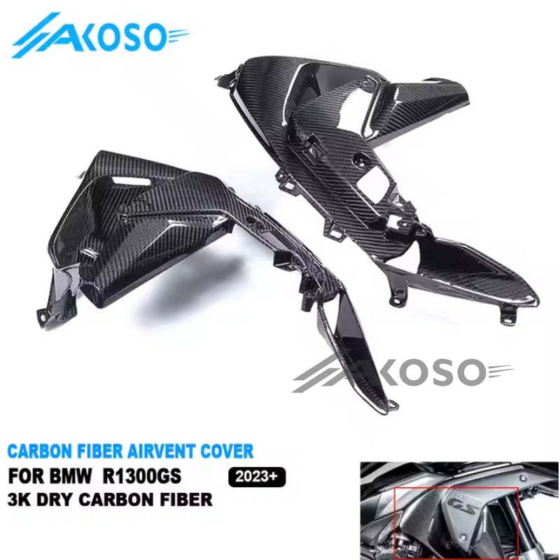 AKOSO 2023 2024 BMW R1300GS Dry Carbon Fiber Air Outlet Cover Airvent Cover Fairing