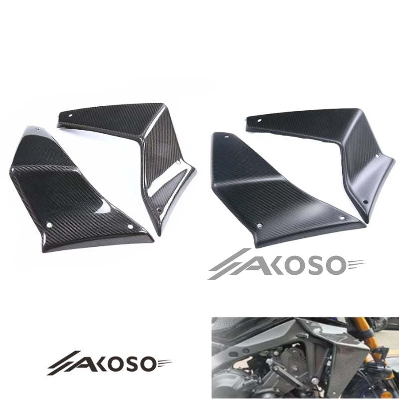 AKOSO 2021- 2024 Yamaha MT09 FZ09 Carbon Fiber Winglets Side Spoilers Fixed Fairing