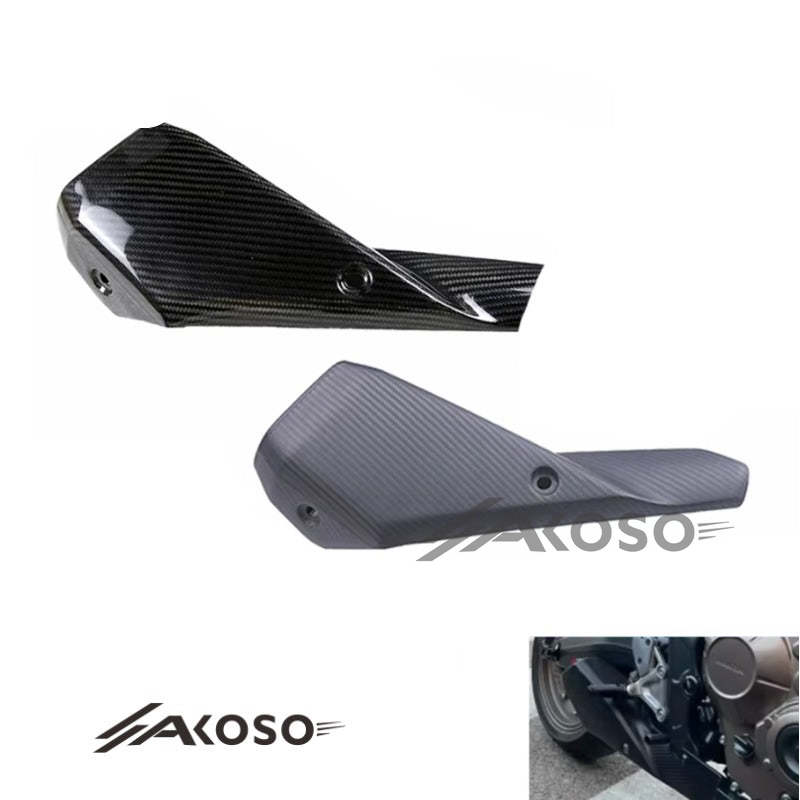 AKOSO 2014-2018 Honda CB650F CBR650F / 2019+ CB650R CBR650R Carbon Fiber Motorcycle Exhaust Pipe Heat Shield Guard Cover