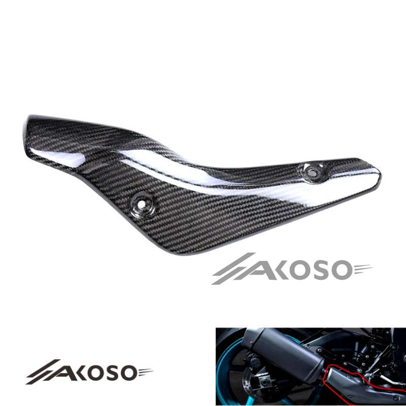 AKOSO 2022-2024 Yamaha MT10 Carbon Fiber Exhaust Pipe Heat Shield Cover Guard Fairing