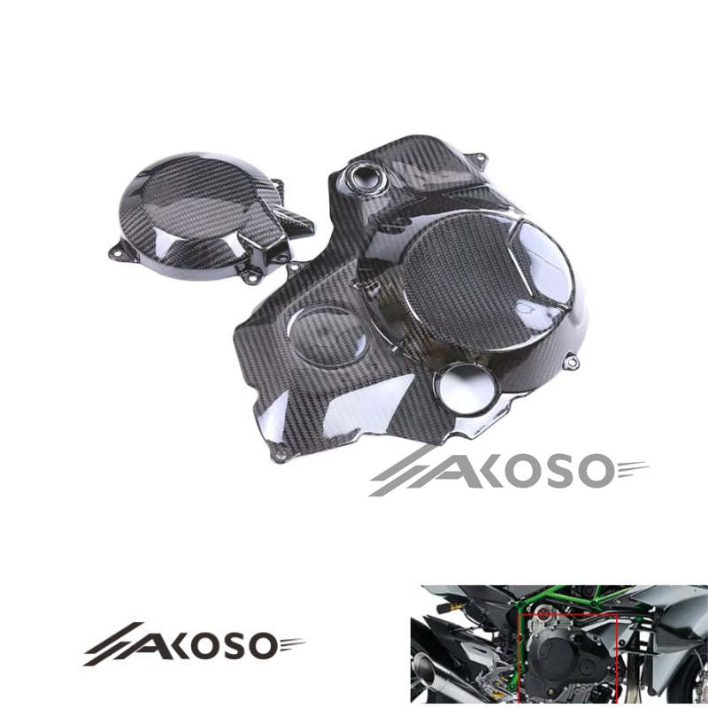 AKOSO 2015-2024 Kawasaki Ninja H2 H2R Carbon Fiber Motorcycle Full Engine Cover Fairing