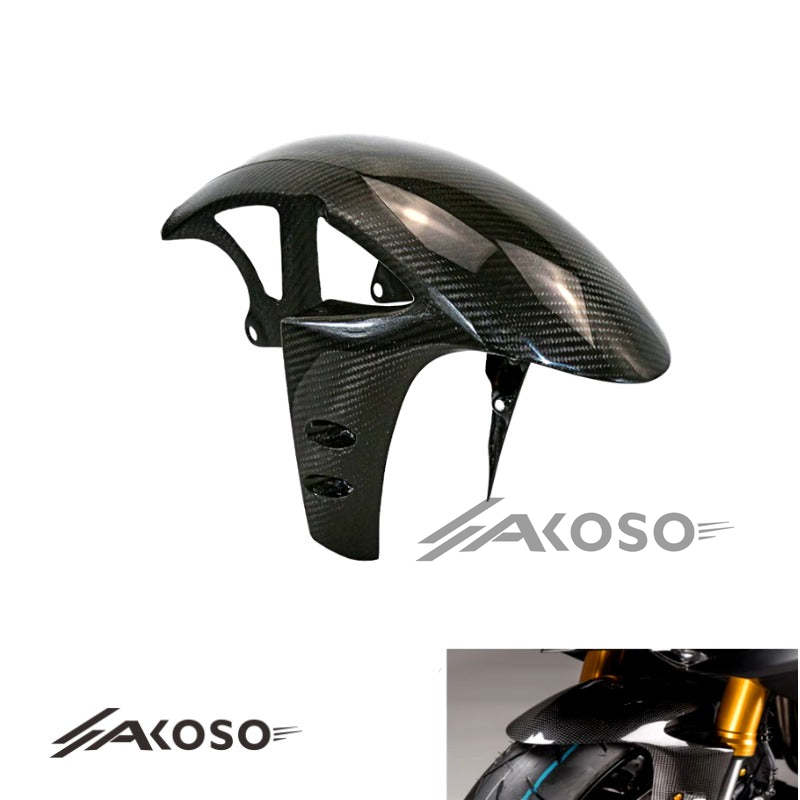 AKOSO 2015-2019 Yamaha YZF R1 R1M Carbon Fiber Motorcycle Front Fender Hugger Mudguard