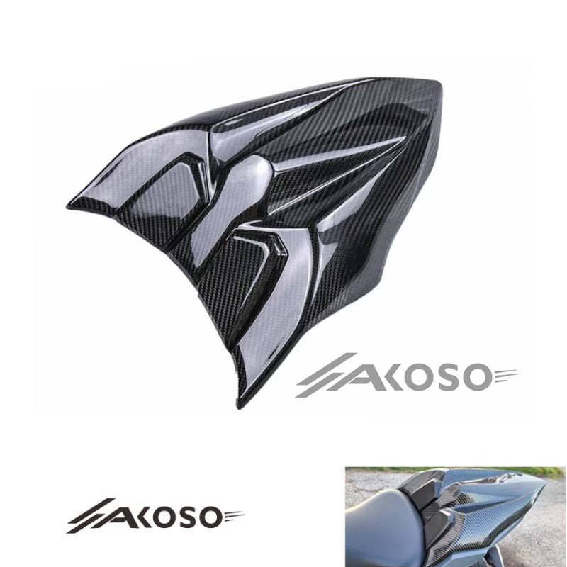 AKOSO 2014-2024 Kawasaki Ninja 650 Carbon Fiber Motorcycle Passenger Rear Seat Fairing Cover Cowl