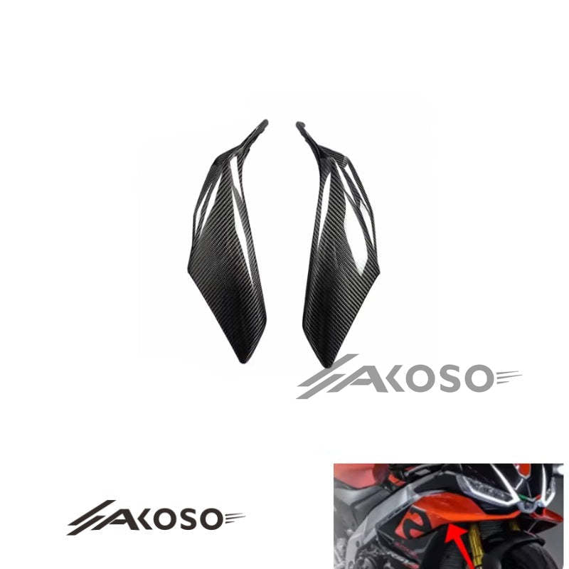 AKOSO 2021+ Aprilia RSV4 Carbon Fiber Front Headlight Fairing Lower Cover Motorcycle Accessories