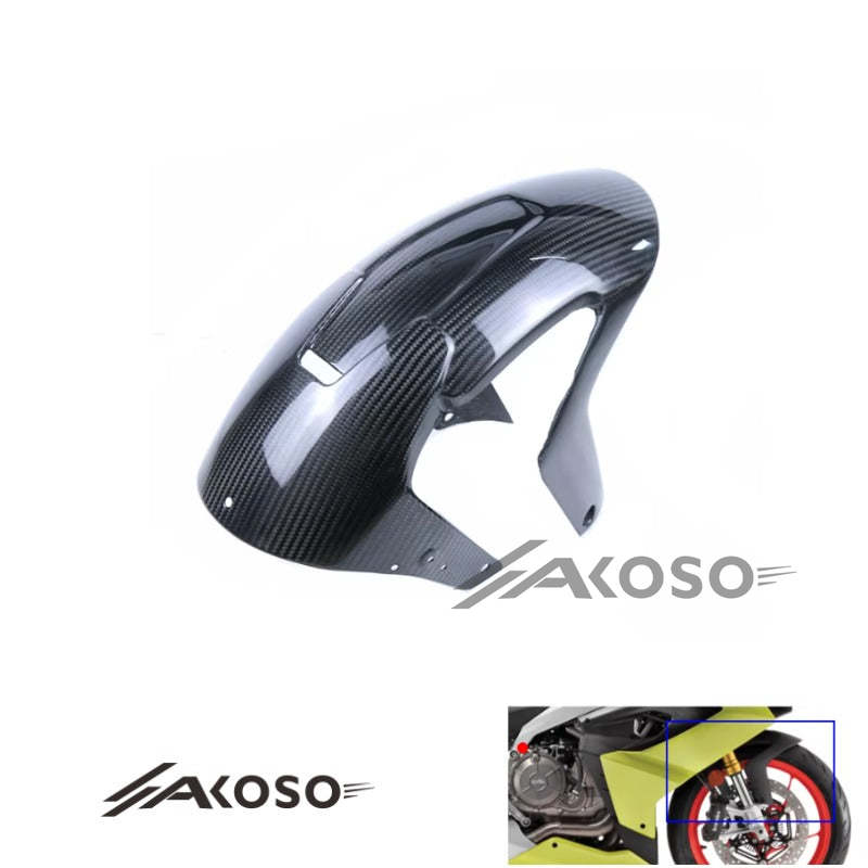 AKOSO 2021-2024 Aprilia RS660 Carbon Fiber Motorcycle Front Mudguard Fender