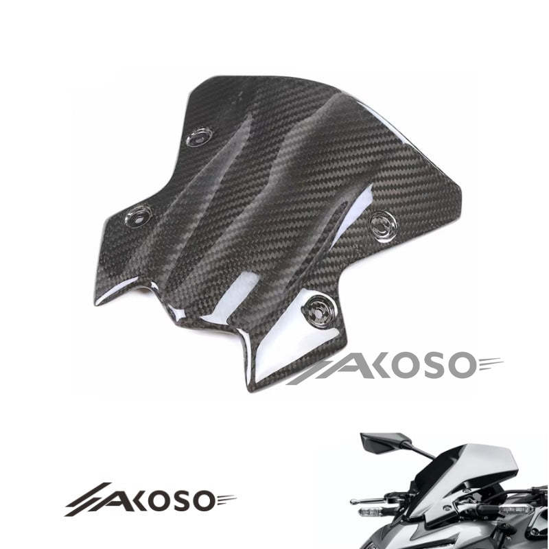 AKOSO 2017-2019 Kawasaki Z900 Carbon Fiber Motorcycle Fairing Wind Deflector Windshield Windscreen