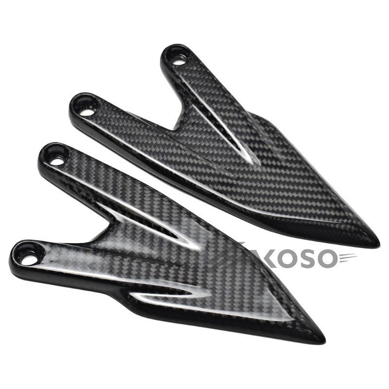 AKOSO 2012-2019 KTM 690 Duke Carbon Fiber Motorcycle Footpeg Footrest Rearset Plate Heel Guards