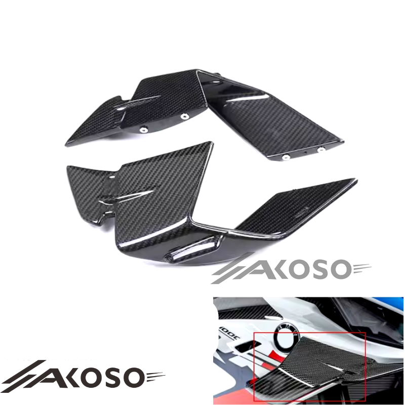 AKOSO 2023 2024 BMW S1000RR Carbon Fiber Winglets Side Panels Fixed Wings Fairing Motorcycle