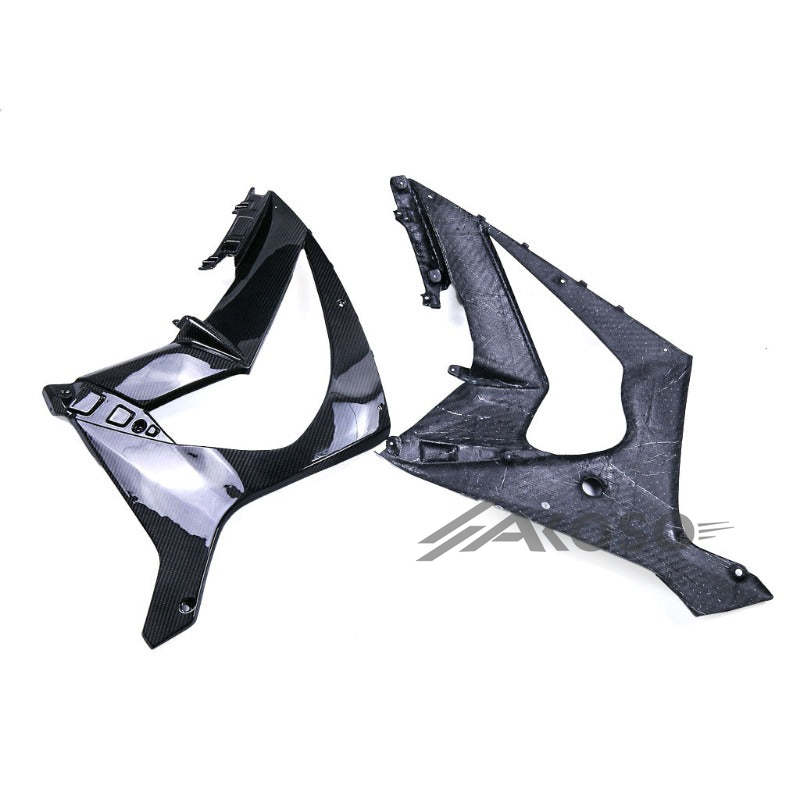 AKOSO 2016-2020 Kawasaki Ninja ZX10R ZX-10R Carbon Fiber Motorcycle Front Upper Side Panels Fairing