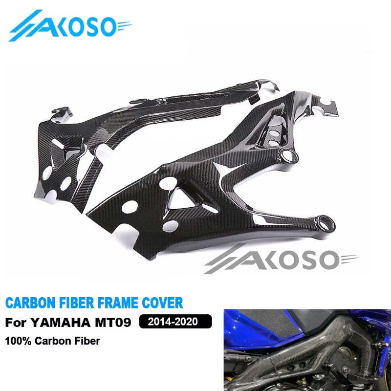 AKOSO 2017-2020 Yamaha MT09 FZ09 Carbon Fiber Motorcycle Frame Cover Protectors